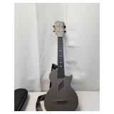 Enya Concert Ukulele Nova U 23ââ Carbon Fiber Travel Ukulele with Beginner Kit includes online lessons, case, strap, capo and strings (Black)