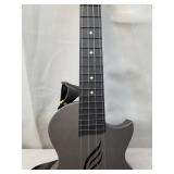 Enya Concert Ukulele Nova U 23ââ Carbon Fiber Travel Ukulele with Beginner Kit includes online lessons, case, strap, capo and strings (Black)