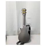 Enya Concert Ukulele Nova U 23ââ Carbon Fiber Travel Ukulele with Beginner Kit includes online lessons, case, strap, capo and strings (Black)