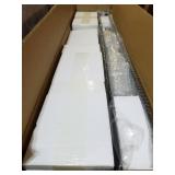 VINLUZ Farmhouse Chandeliers Rectangle Black 5 Light Dining Room Lighting Fixtures Hanging, Kitchen Island Cage Pendant Lights Contemporary Modern Ceiling Light with Glass Shade Adjustable Rods