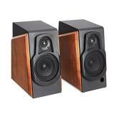 Amazon Basics Bookshelf Speakers with Active Speaker, 80W, 50-20KHz