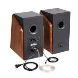 Amazon Basics Bookshelf Speakers with Active Speaker, 80W, 50-20KHz