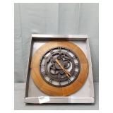 FirsTime & Co. Wood Gear Wall Clock, 19", Aged Brown