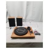 1 BY ONE Wireless Turntable HiFi System with 36 Watt Bookshelf Speakers, Patend Designed Vinyl Record Player with Magnetic Cartridge, Wireless Playback and Auto Off