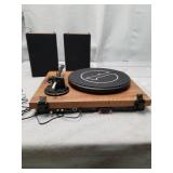 1 BY ONE Wireless Turntable HiFi System with 36 Watt Bookshelf Speakers, Patend Designed Vinyl Record Player with Magnetic Cartridge, Wireless Playback and Auto Off