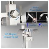 Senlesen Stainless Steel Bathroom Tub Filler Faucet Floor Mounted Waterfall Freestanding Bathtub Faucet with Handheld Shower Mixer Taps