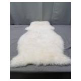 Natural Milan Thick and Lush 2.5 inch Pile Anti-Skid Backing Hypo-Allergenic Premium Quality Luxury New Zealand Shearling 2 x 3 ft Sheepskin Area Rug Throw Single Pelt, Ivory