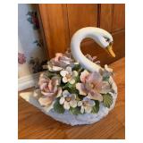 Capodimonte swan 18 X 15 (tail is chipped and glued)