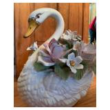 Capodimonte swan 18 X 15 (tail is chipped and glued)