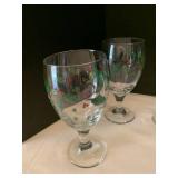 Christmas glasses and cups, salt and peppers shakers, glass angels and Mikasa candy dish