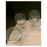 Christmas glasses and cups, salt and peppers shakers, glass angels and Mikasa candy dish