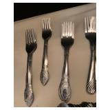 Sheffield pitcher and misc flatware