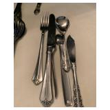 Sheffield pitcher and misc flatware