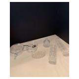 Assorted glass serving items