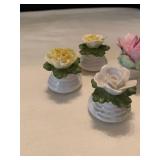 Royal Adderly and Aynsley flower salt and pepper shakers