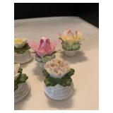 Royal Adderly and Aynsley flower salt and pepper shakers