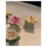 Royal Adderly and Aynsley flower salt and pepper shakers