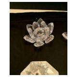 Prism candle holders, glass miniatures and mirrors