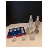 Assorted Crystal salt shakers