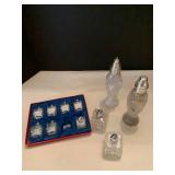 Assorted Crystal salt shakers