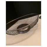 Silver plate candle stick holders bowl and salad tongs