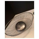 Silver plate candle stick holders bowl and salad tongs