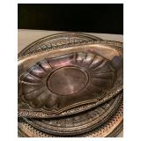 Silver plate serving dishes, coasters and silver lightning electrolytic plate