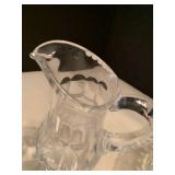 Glass pitcher and ice bucket