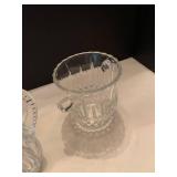 Glass pitcher and ice bucket