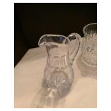 Glass pitcher and ice bucket