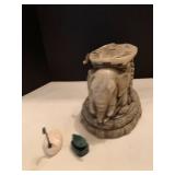 Elephant, ivory and Jade miniatures