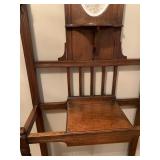 Hall tree 78 x 30 x 12 has cracks above and below mirror