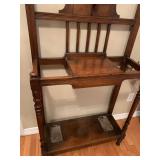 Hall tree 78 x 30 x 12 has cracks above and below mirror