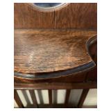 Hall tree 78 x 30 x 12 has cracks above and below mirror