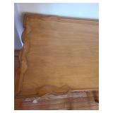 Handcarved Wellesley Guild French provincial style desk, 30x53x25, chair