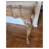 Handcarved Wellesley Guild French provincial style desk, 30x53x25, chair