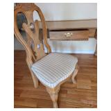 Handcarved Wellesley Guild French provincial style desk, 30x53x25, chair