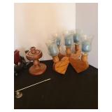 Candle snuffer, candles and holders