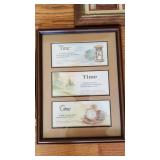 2 framed prints (largest is 15 x 12) and New Haven clock (works)