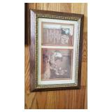 2 framed prints (largest is 15 x 12) and New Haven clock (works)