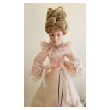 Franklin Heirloom porcelain doll on stand w/box 17" tall