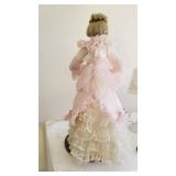 Franklin Heirloom porcelain doll on stand w/box 17" tall