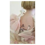 Franklin Heirloom porcelain doll on stand w/box 17" tall