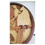 Carved wood birds in frame 20 x 14