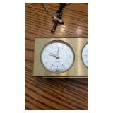 Hand crafted jar w/lid, Nature Etching box, jewelry box and Seth Thomas clock and barometer