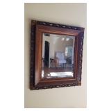Framed beveled mirror 25 x 29