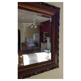 Framed beveled mirror 25 x 29