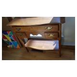 Vintage oak side table with drawers 31 x 32 x 11