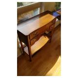 Vintage oak side table with drawers 31 x 32 x 11