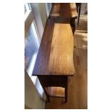 Vintage oak side table with drawers 31 x 32 x 11